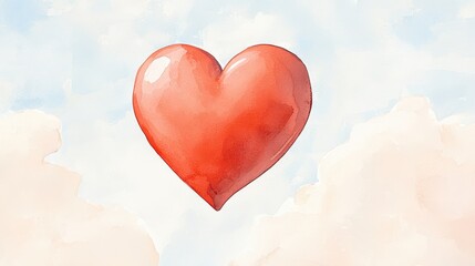 Obraz premium Heart symbolizing love in the sky digital art nature bright and dreamy atmosphere