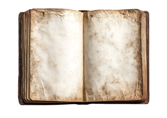 An open blank book with white pages on the left isolated on white background.PNG