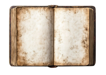 An open blank book with white pages on the left isolated on white background.PNG