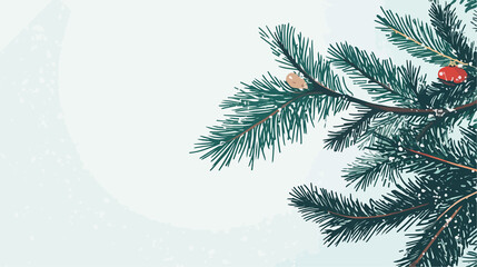 Obraz premium Christmas tree branch vector illustration for festive designs