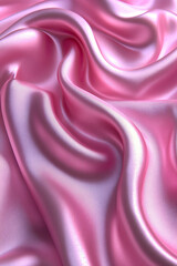 Obraz premium Abstract flat background with wavy folds of soft pink silk texture.