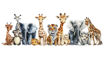 Vector illustration of a cartoon lion and tiger animal statues as toys with angel and religious elements, in a baby and child-friendly design, isolated on a stone sculpture background