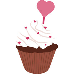 Valentines Cupcake Illustration