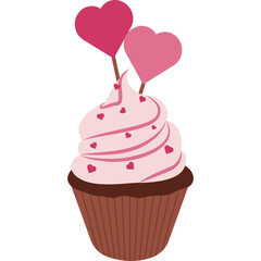Valentines Cupcake Illustration