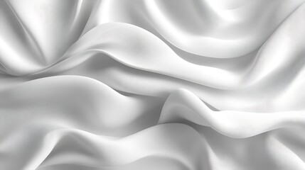 Obraz premium Draped white fabric, soft folds, studio shot, background texture, design element.