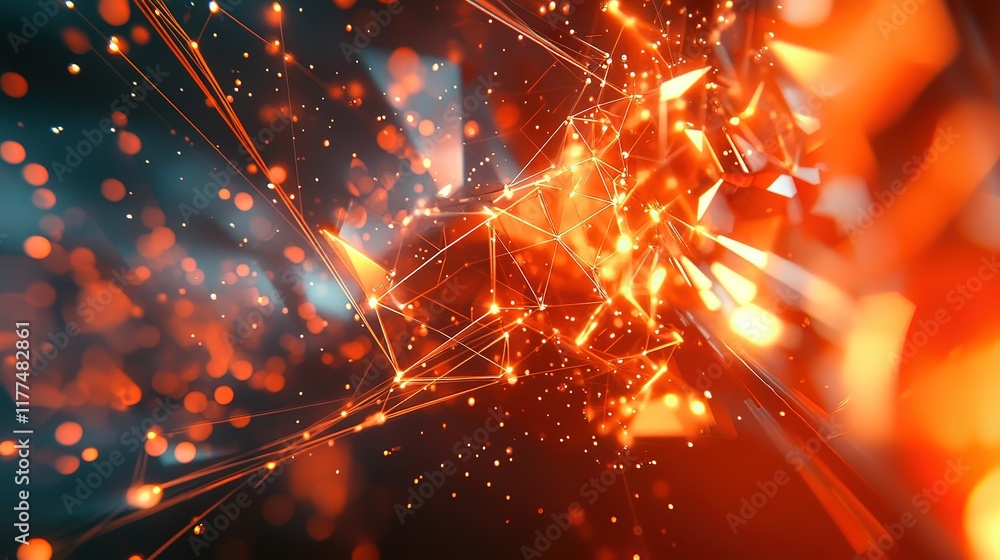 Aufkleber a visually captivating abstract technology background featuring interconnected dots and lines, inter