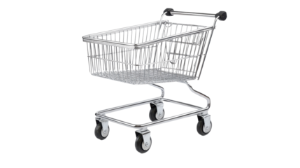 Empty shopping cart isolated on white background