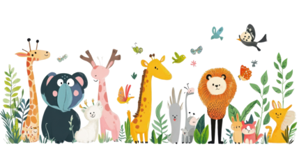 Vector illustration of a cartoon lion and tiger animal statues as toys with angel and religious elements, in a baby and child-friendly design, isolated on a stone sculpture background