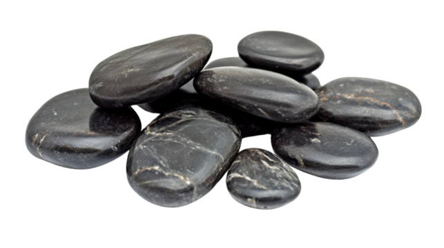 Zen stones stacked for balance and relaxation on a white background