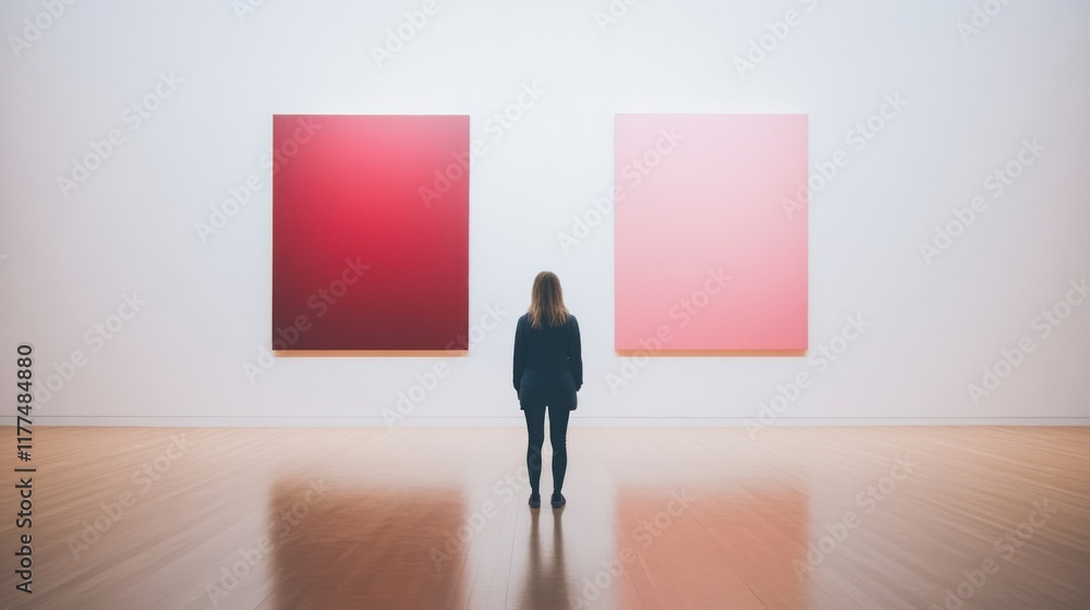 Poster art appreciation exploring modern paintings gallery visual art minimalist space centered viewpoint c