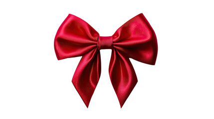 Fototapeta premium Elegant Red Satin Bow Isolated on Black Background