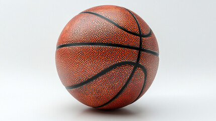 Fototapeta premium A photo of a brown basketball, presented on a clean background.