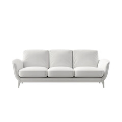 Fototapeta premium Elegant White Three-Seater Sofa Studio Shot