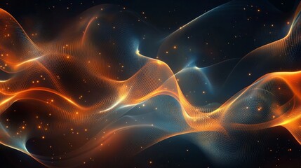 An abstract representation of AI algorithms, showing glowing neural network layers and data streams flowing dynamically in a dark, high-tech background