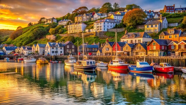 Looe Harbour Cornwall: Picturesque Fishing Boats & Colorful Houses