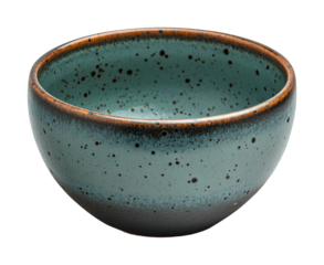 Ceramic bowl showcase studio setting high fidelity close-up view artisanal design isolated on transparent background