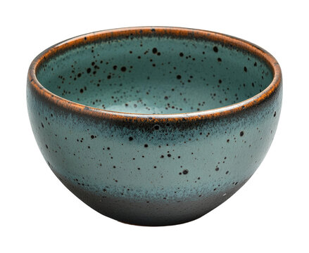 Ceramic bowl showcase studio setting high fidelity close-up view artisanal design isolated on transparent background