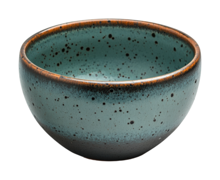 Ceramic bowl showcase studio setting high fidelity close-up view artisanal design isolated on transparent background