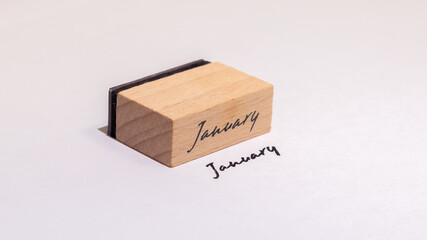 筆記体 1月 スタンプ