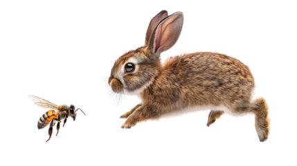 Leaping Rabbit and Flying Honeybee Encounter