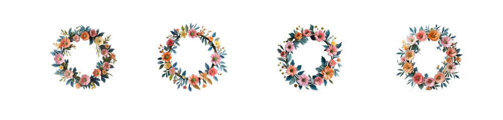 Naklejka premium flower circle or flower frame (png)