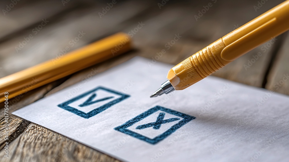 Poster Digital fundamentals checklist displayed on a large monitor Stock Photo with side copy space
