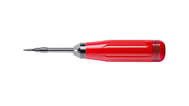 Precision Screwdriver Tool Red Handle Closeup View