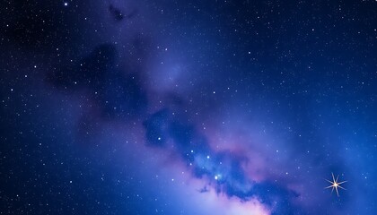 Fototapeta premium Cosmic Nebula Night Sky Starscape Purple Blue Hues