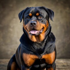 rottweiler dog portrait front view 