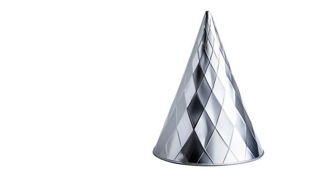 Shiny Silver Party Hat Festive Celebration Design