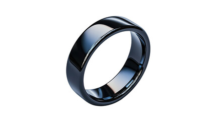 Sleek Black Polished Metal Ring Design 3D Render