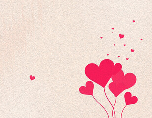 Valentine's Day card design. Illustration with oil paint. Pattern for printing on wall decorations, covers, wallpapers