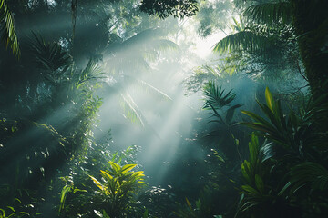 Obraz premium tropical forest in the morning
