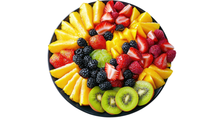 Vibrant Rainbow Fruit Platter with Berries and Kiwi