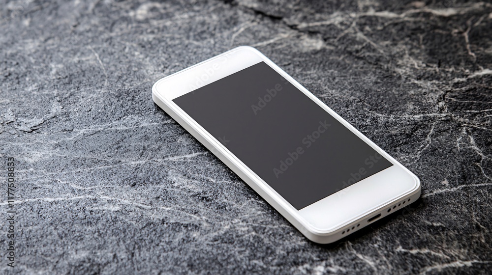 Aufkleber Smartphone usage for mobile banking transactions in a secure and private space Stock Photo with side copy space
