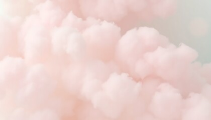 Soft Pink Cotton Candy Clouds Dreamy Pastel Background