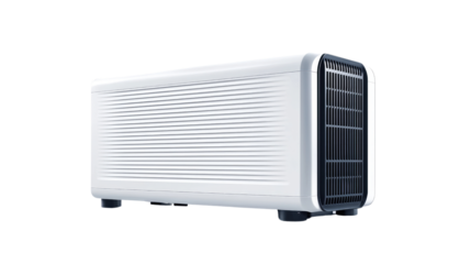 White Rectangular Air Purifier with Black Grille