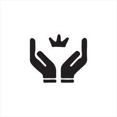 hand with crown symbol