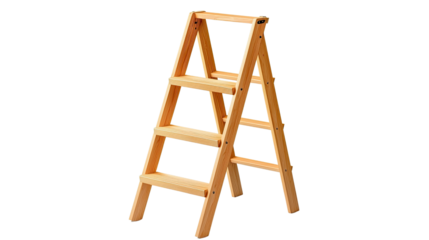 Wooden Folding Step Ladder with Four Steps for Home Use