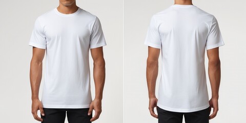 White T-Shirt Mockup Template Front and Back View for Design and Print Showcase