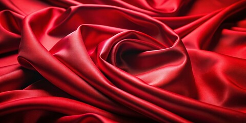 Obraz premium Luxurious Red Satin Fabric Background for Celebrations - Elegant Smooth Texture