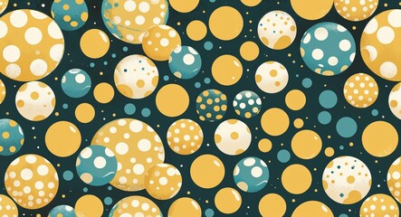 Retro polka dot pattern background in yellow pattern background