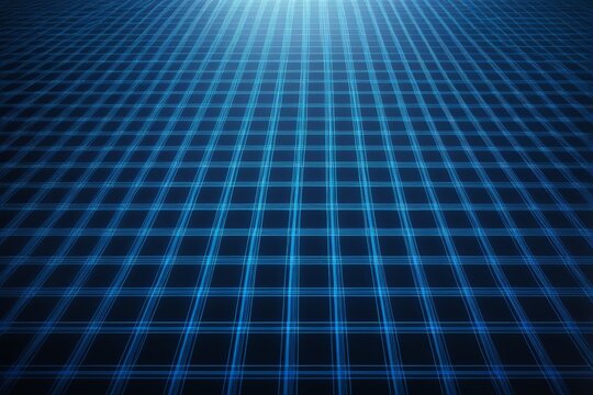 a close up of a blue grid of lines on a black background
