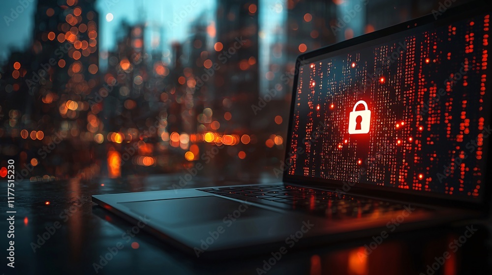 Poster Online security basics demonstrated through a secure email login interface Stock Photo with side copy space