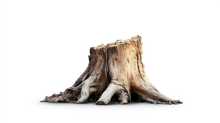 Fototapeta premium a tree stump isolated on a white background