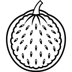 Fresh Gac Fruit in Flat Vector