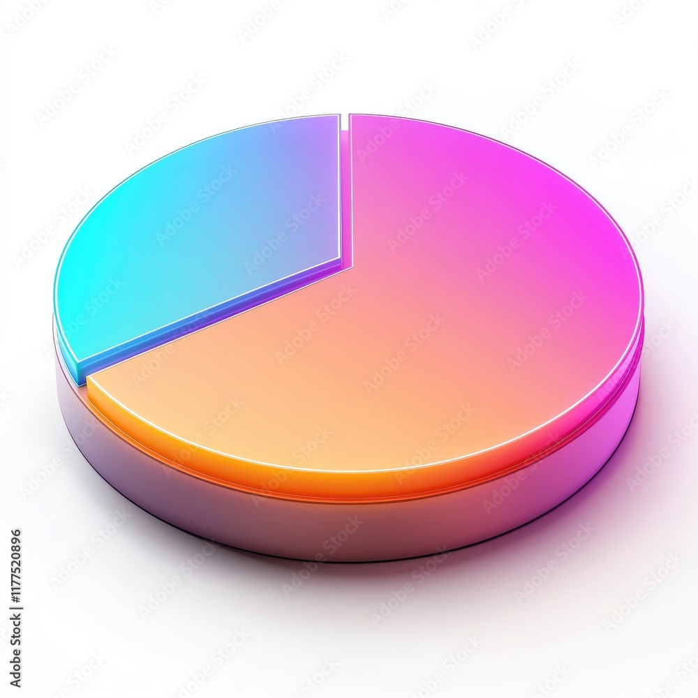 Poster a vibrant pie chart displaying colorful segments for data visualization.