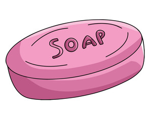 Cute cartoon hand drawn vector soap illustration.