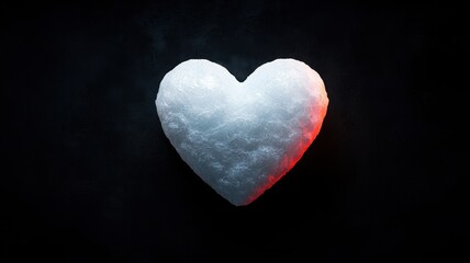 Fototapeta premium A heart-shaped sugar cube on a dark background, symbolizing sweetness and love.