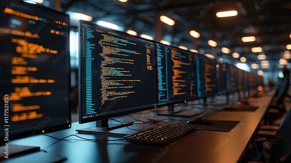 Poster Tech troubleshooting explained through a video tutorial on fixing software installation errors Stock Photo with side copy space